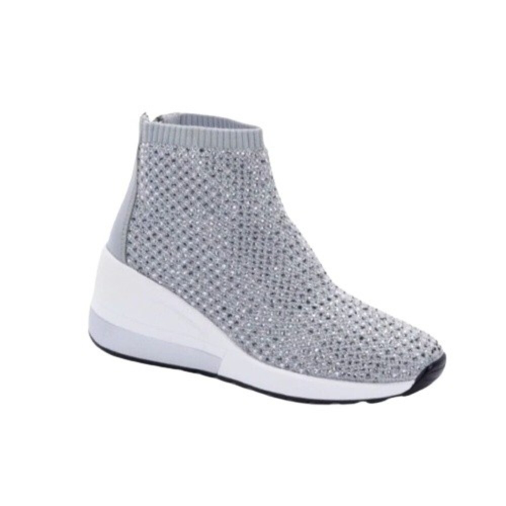 Aqua College Kandice Sneakers Womens 8.5 M Grey Rhinestones Waterproof Shoes NWB - Picture 2 of 12